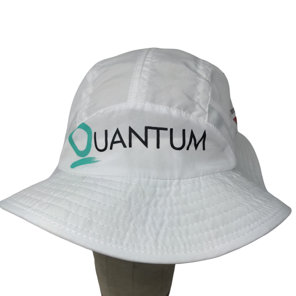 Sebago Men's Wide Brim Sun Hat White Size OS Graphic Quantum Logo Polyester